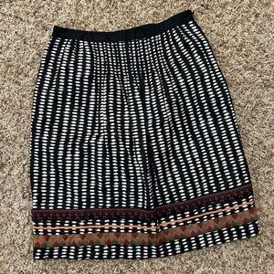 Anthropologie Edme & Esyllte Skirt Black Print, Size 6
